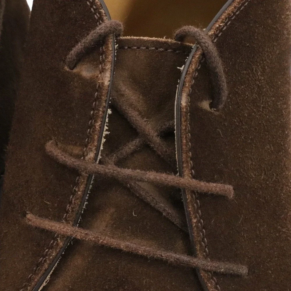 Ermenegildo Zegna Brown Suede Chukka Desert Boots Made in Italy‎ Size IT 7 US 8